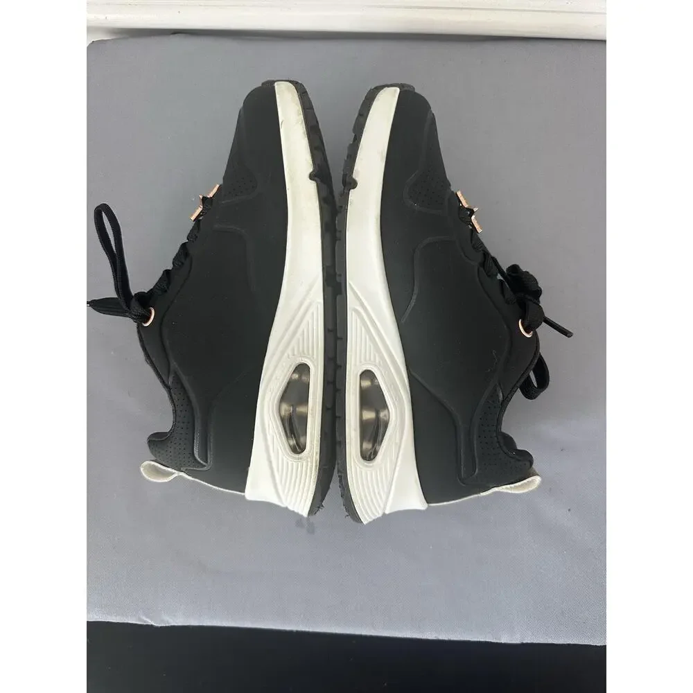 Skechers Memory Foam Shoes Girls Size 1 Black Rhinestone Star Sneakers 310562L
